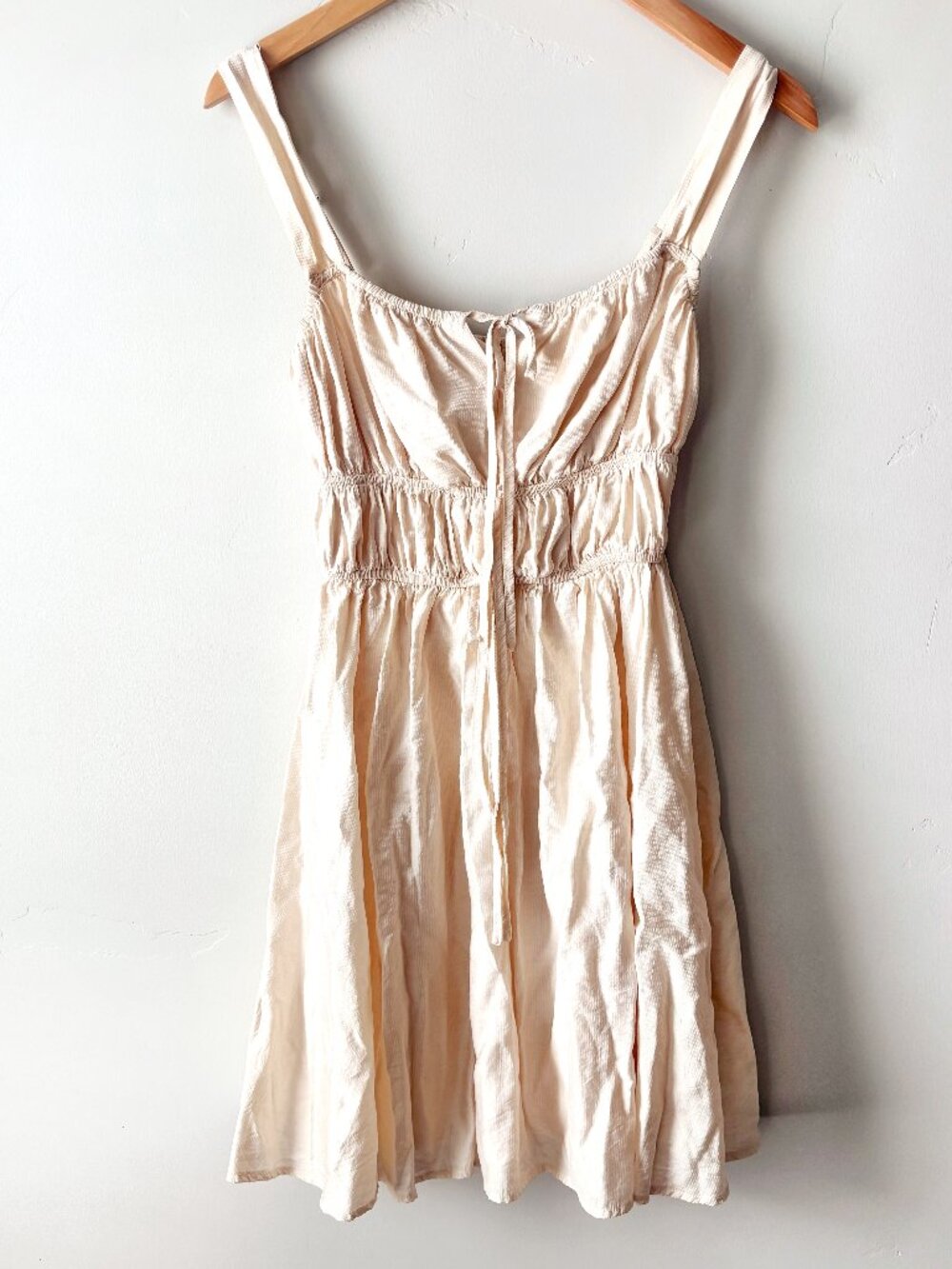 Cream Strap Sundress L Romantic Cottagecore Airy Coquette Dress Coastal Feminine